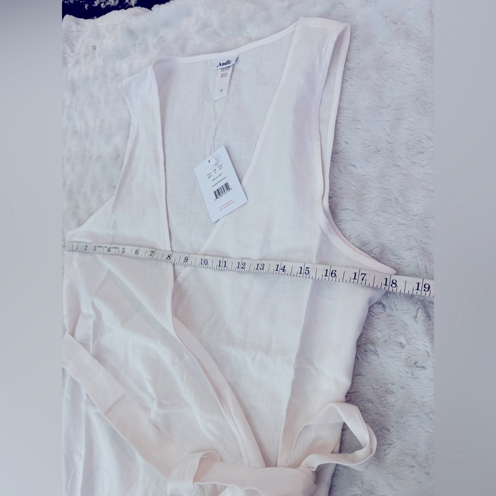 NWT- ANDIE The Maxi Wrap Dress in White Linen - Picture 9 of 9
